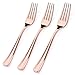 WDF 225 Rose Gold Plastic Forks7.4inch - Heavyweight Disposable Rose Gold Silverware-Perfect Plastic Utensils for Parties, Weddings and Catering Events (Forks)