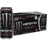 Monster Energy Ultra Black, Sugar Free Energy Drink, 16 Ounce (Pack of 15)