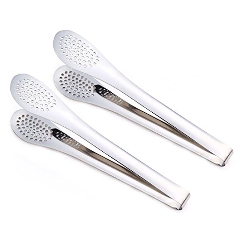 BBOLIVE Stainless Steel Cooking Tongs, Food Tastes Better With Metal Cookware Serving Tongs, 1 Pair (9
