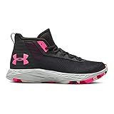 Under Armour Girls' Grade School 2018 Basketball Shoe, Jet Gray (100)/Mojo Pink, 4 M US Big Kid