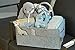 Baby Diaper Caddy Organizer by Devray | Nursery Storage Bin | Grey Leather Pu Handles and Top Trim with 5 Compartments