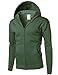 Youstar Men's Basic Solid Men's Mid-weight Hood Zip Up Jacket