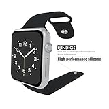 Apple Watch Band, GKKIOO Soft Silicone Replacement Sport Band for 42mm Apple Watch Models(3 Pieces of Bands Included for 2 Lengths, Not Fit 38mm version 2015) (Black)