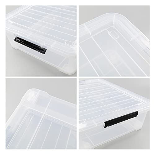 Zopnny 3Pack 40 Quart Plastic Underbed Storage Box, Large Clear Under