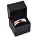 Tungsten Wedding Band Ring 4mm for Men Women Comfort Fit 18K Rose Gold Plated Beveled Edge Brushed Polished