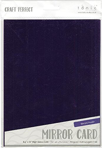 Tonic Studios Mirror Glossy Cardstock 8.5"X11" 5/Pkg-Electric Purple