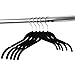 Finnhomy 50 Pack Non-Slip Clothes Hangers Heavy Duty Velvet Hanger Black with 10 Free Finger Clips