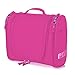Hanging Toiletry Bag Travel Cosmetic Kit - Large Essentials Organizer - Sturdy Hook Makeup bag - Heavy Duty Waterproof for Men and Womens (Rose Pink)