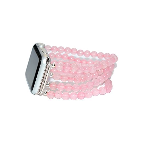 Rose Quartz Apple Watch Band 42mm - 38mm / Apple Watch Strap, iWatch Band Accessories, iWatch Strap Adapter, No-clasp, Stretch Fit - Thumbnail 5
