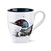 DEMDACO Loon Watercolor Black On White 16 Ounce Glossy Stoneware Mug With Handle