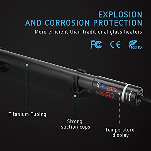 VIVOSUN Aquarium Heater 50W/100W/200W/300W/400W/500W Submersible
