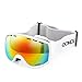Gonex Ski Snow Goggles Anti-fog Windproof UV400 Protection with Double Spherical Lens with Goggle Case, White, Small