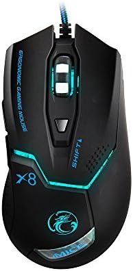 Ergonomic 6-Button Gaming Mouse,800/1200/1600 DPI Adjustable, Wired 500Hz USB Gaming Mouse.