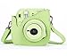 Phetium Lime Green Soft PU Leather Protective Case with Shoulder Strap and Pocket Compatible with Fujifilm Instax Mini 8 8+ / Mini 9 Instant Camera (Lime Green)