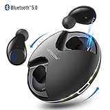 Letscom True Wireless Earbuds, Bluetooth 5.0 Headphones, IPX5 Waterproof Workout Sports Earphones for Running, Mini Headphones with HD Stereo Sound, Built-in Mic, Charging Case, 36 Hrs Playtime