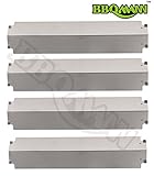 BBQMANN 93321 (4-pack) Stainless Steel Heat Plate/Shield Replacement for Select Gas Grill Models, Charbroil and Others (16