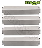 BBQMANN JD321 (4-pack) Stainless Steel Heat Plate/Shield Replacement for Select Gas Grill Models, Charbroil and Others (16