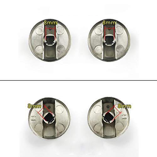Rolin Roly Brushed metal Gas Stove Knobs Cooker Control Switch Range Oven Knobs Cooktop Burner Knob Gas Hob Switch Kitchen Replacement Accessories (8 x 8mm)