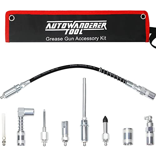 AutoWanderer Tool Grease Gun Tip 9Piece Grease Coupler Kit Quick