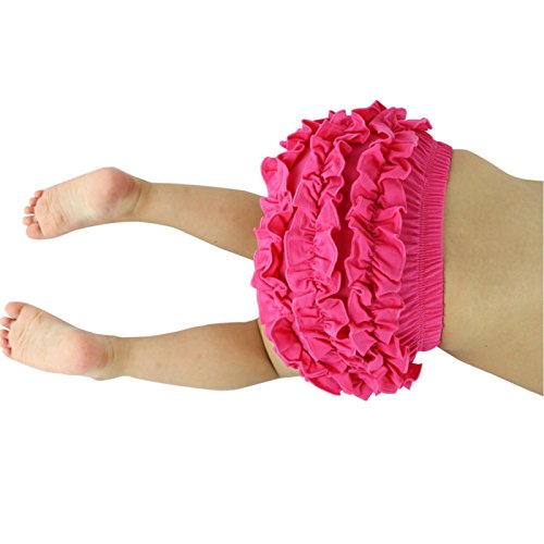 VduanMo Basic Cotton Diaper Cover Baby Bloomers with Ruffle Small Black