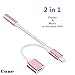 iphone 7 / 7 plus / 8 / X adapter, (Support iOS 10.3, iOS 11)Cone 2 in 1 Lightning Adapter and Charger, Lightning to 3.5mm Aux Headphone Jack Audio Adapter for iphone X, 8, 8 plus, 7, 7 plus(Rose)