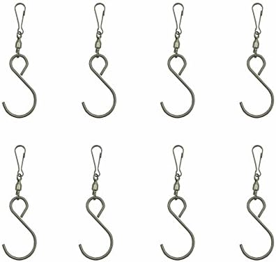 DuBnt Smooth Spinning Swivel Clip Hanging S Hooks Wind Spinner Rotate Spiral Tail Crystal Twister Display Hanger (8)