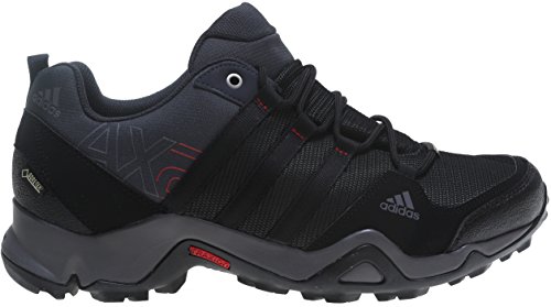 adidas Outdoor Men's Ax2 Gore-Tex Hiking Shoe, Dark Shale/Black/Light Scarlet, 10 M US