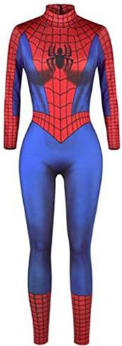 SgaSong Halloween Spiderman Women's Costume, Stretch Sexy Overall Jumpsuit for Masquerade &amp; Cosplay
