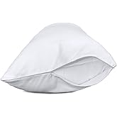 Precoco Pillow Cases Standard Size Set of 2 | 100% Cotton White Pillowcases Standard with 600 Threads | Stable Pillow Covers with Zipper Hidden for Hotel Quality, 20x26