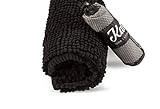 Kato’s Washable Microfiber BATHROOM RUG with Towel gift - Black Shaggy Bath Mat- fast dry package