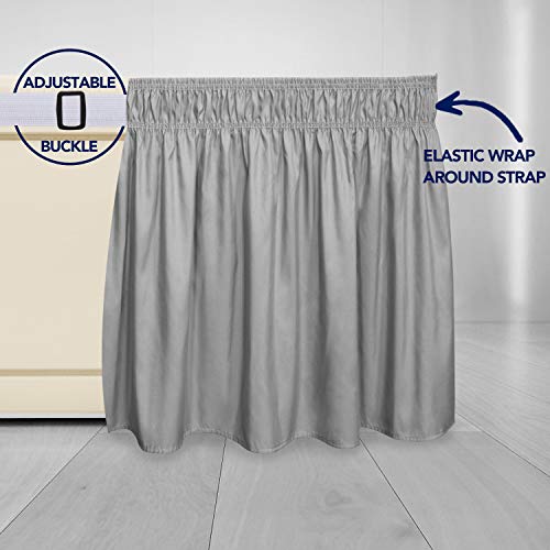 PureFit Wrap Around Ruffled Bed Skirt with Adjustable Elastic Belt 18