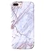 BAISRKE Shiny Rose Gold White Grey Marble Design Clear Bumper Matte TPU Soft Rubber Silicone Cover Phone Case Compatible with iPhone 7 Plus/iPhone 8 Plus [5.5 inch]