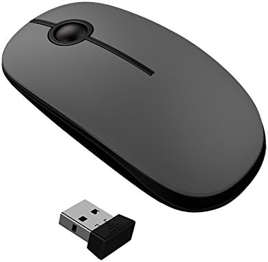 Wireless Mouse, Vive Comb 2.4G Slim Portable Computer Mice with Nano Receiver for Notebook, PC, Laptop, Computer-Black and Gray