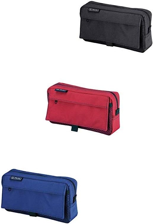Herlitz 50009756 Large Rectangular Pencil case, 1 mesh Pocket with Velcro Closure, 1 Pocket with Zip, Motif: Black&Wow Slogan - Image 3