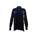 ASMAX HaoDuoYi Womens Turn-Down Collar Long Sleeve Velvet Boyfriend Shirt Dark Blue