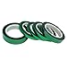 5-Pack Green Polyester Hi-Temp Masking Tape Multi-Sized Value Bundle; 1/4