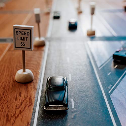 PlayTape TinyTown Cars & Roads: Includes Tuner Car, Tape Road, & Toy Road Signs & Accessories. Build Your Own Tiny Town! Easy to Use, Safe for Home, Quick CleanUp; PlayTape Road Tape; Play Cars