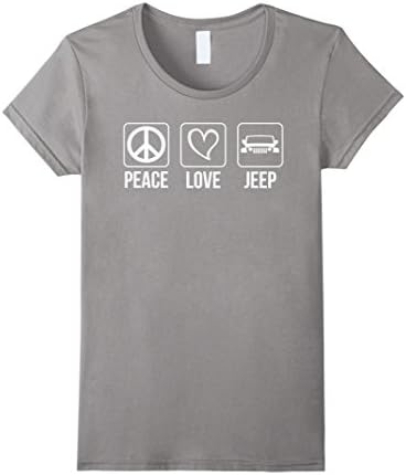 Womens Peace Love Jeeps' Lover,Off'-Road',Gift,T-shirt Medium Slate