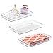 mDesign Plastic Storage Organizer Tray for Bathroom Vanity Countertops, Closets, Dressers - Holder for Guest Hand Towels, Watches, Earrings, Makeup Brushes, Reading Glasses, Perfume - 3 Pack - Clear