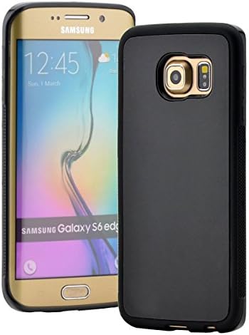 AIRY CASES Anti Gravity Phone Case for Samsung Galaxy S6 Edge Magical Nano Can Stick to Glass, Whiteboards, Tile and Smooth Flat Surfaces — Black