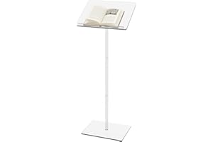 Barlezy Acrylic Clear Podium Stand, 47" Tall, Angle Adjustable Plexiglass Pulpits, Portable Professional Presentation Podium 