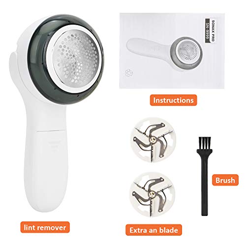 Lint Remover, Bosiwee Fabric Shaver Rotating Electric Sweater Defuzzer with Stainless Steel 3-Leaf Blades, Battery Operated, Remove Clothes Fuzz, Lint Balls, Pills, Blanket, Couch - Thumbnail 6