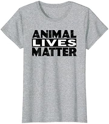 Womens ANIMAL LIVES MATTER Rights Vegan Vegetarian T-Shirt XL Heather Grey