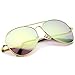 zeroUV - Premium Full Mirrored Aviator Sunglasses w/ Flash Mirror Lens (Gold / Pink)