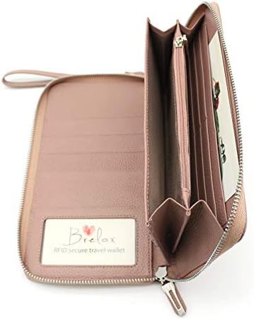 Brelox Travel Wallet Family Passport Holder - RFID Document Organizer for 4 5 6 passports - Genuine Leather - Blush Pink 6 Brelox Travel Wallet Family Passport Holder - RFID Document Organizer for 4 5 6 passports - Genuine Leather - Blush Pink