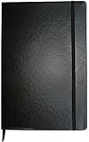 2018 Large Black Dinira Password Journal Notebook 7x10 Inches, Bonded Leather, Elastic Closure with a Guide to Hiding Your Passwords in Plain Sight