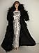 Black Floor Length Fur Coat and White Sequined Gown Made for Barbie Doll