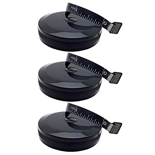 3 Pack Tape Measure 150 cm 60 Inch Push Button Tape Body Measuring Soft Retractable for Sewing Double-Sided Tailor Cloth Ruler (Black) by BUSHIBU - Thumbnail 7