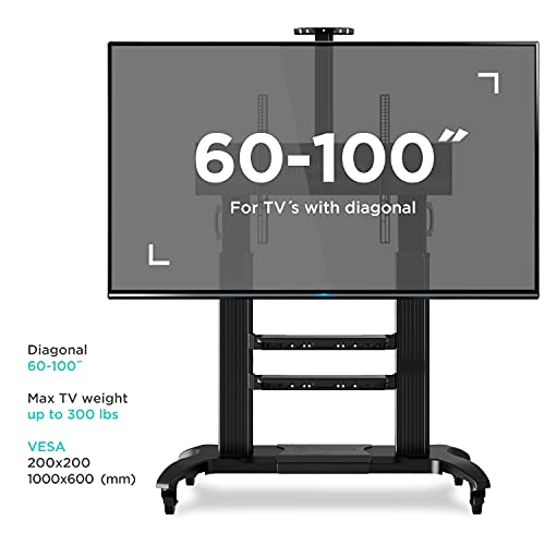 ONKRON Mobile TV Stand with Wheels for 60100 Inch LCD Flat/Curved TVs