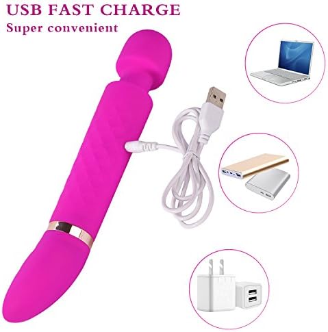 Mini Wand Massage-Multi-Speed Cordless Electric Handheld Vibrators-100%Waterproof Quick USB Rechargerble (Pink)